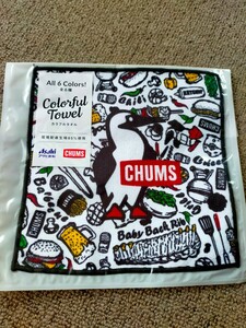 タオルハンカチ　チャムス　CHUMS　Asahi アサヒ　黒