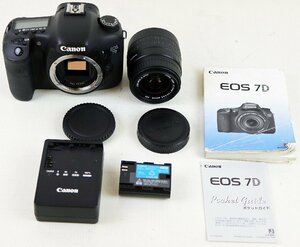 S◇ジャンク品◇デジタルカメラ EOS7D キャノン/Canon レンズ SIGMA ZOOM 28-80mm f/3.5-5.6 II MACRO 取扱説明書・充電器/充電池つき