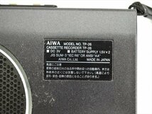 KM539●ジャンク品●AIWA アイワ TP-26　カセットレコーダー/ポータブルカセットプレーヤー　外箱付き_画像6