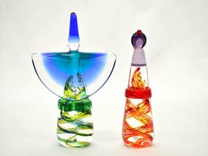 KM540●中古品●Multi Glass マルティグラス　雛人形/ひな人形　ガラス置物