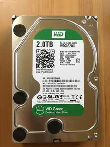 (1)HDD 2TB Western Digital WD20EZRX SATA Green WD 3.5インチ（中古品）