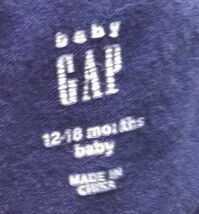 baby GAP パンツ 濃紺 クマのワンポイント刺繍 サイズ８０ 12-18months ベビーギャップ １歳～１歳半 ベア ボトムス ズボン キッズ used_画像6