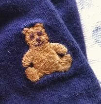 baby GAP パンツ 濃紺 クマのワンポイント刺繍 サイズ８０ 12-18months ベビーギャップ １歳～１歳半 ベア ボトムス ズボン キッズ used_画像4