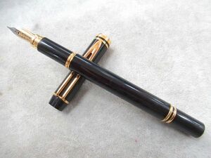 ▲▲中古品 ウォーターマン WATERMAN アイデアル IDEAL 万年筆 ペン先バイカラー18K インク切れ ブラック×ゴールド 黒×金 フランス製▲▲