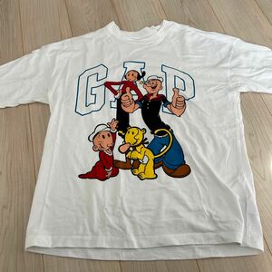 　Tシャツ　白T ポパイ　メンズ　レディース　GAP ギャップ　メンズXS