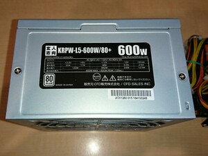 玄人志向 600W ATX電源 動作確認品 (O20718)