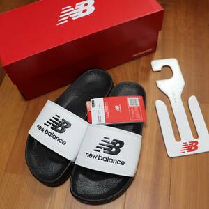 ★新品 23.0cm New Balance ニューバランス SLIDE シャワー サンダル ホワイト ブラック SUF50WK1☆★★★