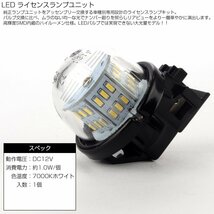 LED ライセンスランプ スズキ MRワゴン MF33S/MF22S/MF21S SX-4 セダン S CROSS MN71S クロスビー XBEE FF21S イグニス ナンバー灯 RZ452_画像2