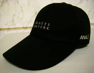 限定モデル/美品〇BARNEYS NEWYORK GOLF「ANA」キャップ L 刺しゅうロゴ 黒色