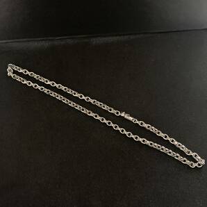 50cm 真鍮素材 ペーパーチェーン ネックレス シルバーチェーンネックレスの画像4