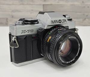 【D2173NT】MINOLTA ミノルタ　X-70 レンズ LENS MD ROKKOR 50mm 1:1.7 フィルムカメラ　一眼レフ