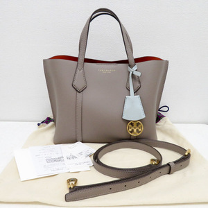 トリーバーチ TORY BURCH ペリースモール 2WAYバッグ ショルダーバッグ 56249 グレージュ 正規品 中古 [質イコー]