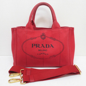 プラダ PRADA カナパ 2WAYバッグ ハンドバッグ ショルダーバッグ 1BG439 赤 中古 [質イコー]