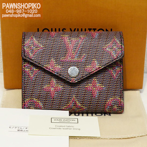 ルイヴィトン LOUIS VUITTON 2019AW モノグラム・LV ポップ ポルトフォイユ・ゾエ／三つ折り財布 M68673 良品 [質イコー]