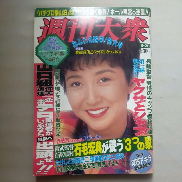 送料無料即決！週刊大衆1994年11月28日号桂銀淑荒木経惟細川百合子早乙女雪石毛宏典維新力村山富市