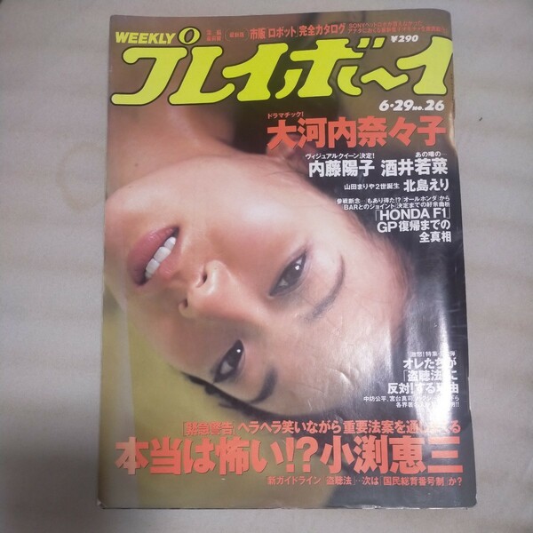 送料無料即決！週刊プレイボーイ1999年6月29日号大河内奈々子酒井若菜内藤陽子北島えり