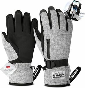 Hikenture ski glove ski gloves waterproof glove smartphone correspondence glove slip prevention processing . manner water repelling processing adjustment belt attaching reverse side nappy size L