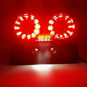  バイク 汎用 テールライト スモークレンズ テールランプ LED ライセンスナンバー プレートライト ターンシグナル 赤の画像5