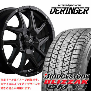 冬 4本SET 215/70R16×7J 114.3-5穴 +40 ブリヂストン DM-V3 2023年製 ナイトロ DERINGER セミグロスブラック 会社宛 送料無料 在庫要確認