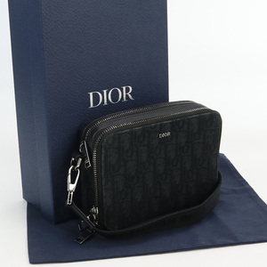 中古良品ディオールChristian Dior ディオール オブリーク ショルダーポーチ ジャガード 20BBC119YSE ブラック系 ランク：A us-2