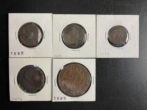 外国古銭 1960年代 銅貨 コイン 5枚 コレクター放出 完全売切り