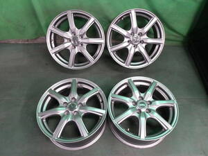 ☆ホイール　MILLOUS　16×6.5J　+48　PCD100　5H　シルバー　4本　16インチ　