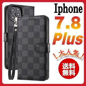 IPhone7plus iPhone8plus Case Notebook Type Type Black Pu Leath