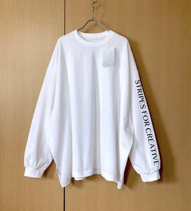 S.F.C / SUPER BIG FLAT LS TEE / WHITE / size XL / MADE IN JAPAN / STRIPE FOR CREATIVE ビック サイズ Tシャツ ロングスリーブ