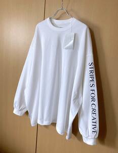 S.F.C / SUPER BIG FLAT LS TEE / WHITE / L サイズ / MADE IN JAPAN / STRIPE FOR CREATIVE ビック サイズ Tシャツ ロングスリーブ