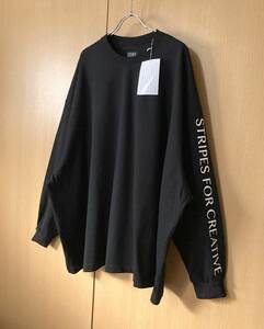 日本製 / STRIPE FOR CREATIVE / S.F.C / SUPER BIG FLAT LS TEE / BLACK XL / スーパービッグ ロングスリーブ Tシャツ ロンT