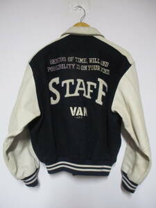 日本製 VAN JAC ヴァン STAFF スタッフ 刺繍 袖革スタジャン サイズBIG ONE