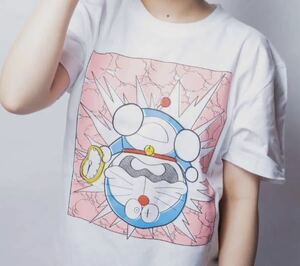 【完売品】Mサイズ 新品 ドラえもん のび太 チクタクボン ワッペン Tシャツ コミック 藤子F不二雄 ライセンス品 マンガ 藤子不二雄 原作 a