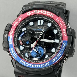 美品 G-SHOCK GN-1000-1AJF GULFMASTER ガルフマスター 方位.温度計搭載 ツインセンサー アナログ/デジタル アナデジ 反転液晶 ブラック