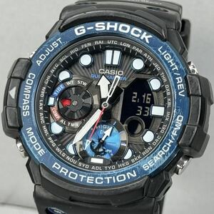 美品 G-SHOCK GN-1000B-1AJF GULFMASTER ガルフマスター 方位.温度計搭載 ツインセンサー アナログ/デジタル アナデジ 反転液晶 ブラック