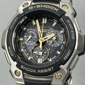 未使用同様 極美品 G-SHOCK MTG-1000G-9AJF MT-G タフソーラー 電波受信 電波ソーラー マルチバンド5 ブラック ゴールド メタルバンド 