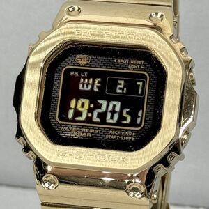 美品 箱説タグ付G-SHOCK GMW-B5000GD-9JF タフソーラー電波受信 電波ソーラー マルチバンド6 Bluetoothモバイル連結 メタルバンド ゴールド