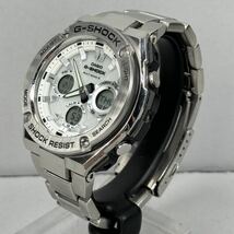 極美品 G-SHOCK GST-W110D-7AJF Gスチール/G-STEELタフソーラー 電波受信 電波ソーラー マルチバンド6 アナデジ メタルバンド ホワイト_画像7