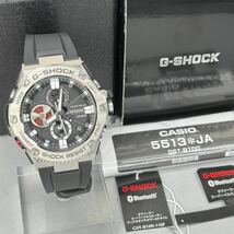 未使用極美品 箱説タグ付G-SHOCK GST-B100-1AJF GスチールG-STEEL タフソーラー Bluetooth搭載モバイルリンク メタルベゼル ブラック_画像2