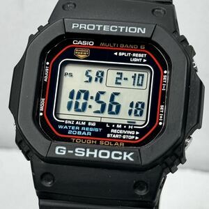 極美品 CASIO G-SHOCK GW-M5610-1JF タフソーラー 電波受信 電波ソーラー マルチバンド6 スクウェア ブラック スピード オリジンモデル 