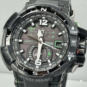 美品 G-SHOCK GW-A1100-1A3JF グラビティマスター タフソーラー 電波受信 電波ソーラー マルチバンド6 方位計搭載 ブラック グリーン