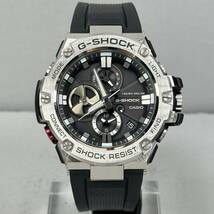 未使用同様 極美品 G-SHOCK GST-B100-1AJF GスチールG-STEEL タフソーラー Bluetooth搭載モバイルリンク メタルベゼル ブラック シルバー_画像5