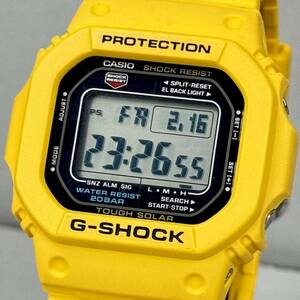 極美品 CASIO G-SHOCK G-5600A-9 タフソーラー オリジンモデル スクウェア イエロー ブラック 