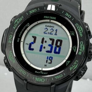 極美品 PROTREK PRW-S3100-1JF MRシリーズ タフソーラー 電波受信 電波ソーラー マルチバンド6 方位/温度/高度 トリプルセンサー PRW-3100