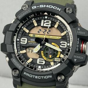 極美品 G-SHOCK GG-1000-1A3JF MUDMASTERマッドマスター マッドレジスト 方位.温度計搭載 ツインセンサー グリーン ブラック アナデジ