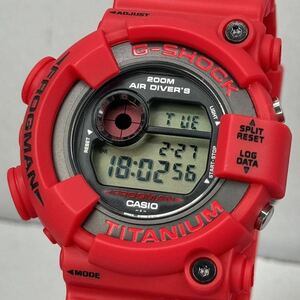 未使用同様 極美品 G-SHOCK DW-8200F-4JR FROGMAN2000 フロッグマン2000 限定 スクリューバック チタン ブラック レッド 赤蛙 潜水蛙