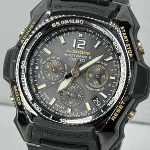 極美品 G-SHOCK GW-2000BGD-1AJF スカイコックピット タフソーラー 電波受信 電波ソーラー マルチバンド6 メタルバンド ブラック ゴールド