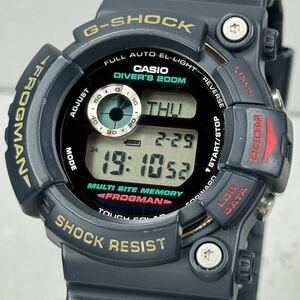 極美品 G-SHOCK GW-200-2JF FROGMAN フロッグマン タフソーラー スクリューバック チタンケース ネイビー ブラック デジタル 潜水蛙