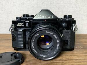 キャノン Canon A-1　一眼レフ フィルムカメラ　New FD 50mm f/1.8 レンズ　動作品　シャッター鳴き無し　速度変化確認　ジャンク扱い