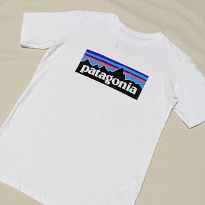 ☆SB53 Patagonia パタゴニア 子供 キッズ XL 14 150 男の子 男子 半袖 Tシャツ カットソー 白 カジュアル アウトドア スポーツ