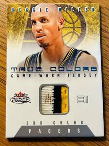 2001-02 Fleer Force True Colors jersey Reggie Miller 3rd color /100